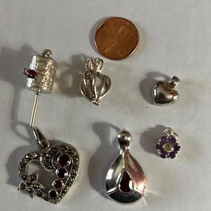 Collection of sterling silver pendants